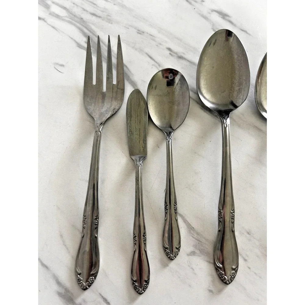 Oneida Chateau Serving Set Lot of 6 Serving Spoons Meat Fork Pie Server A